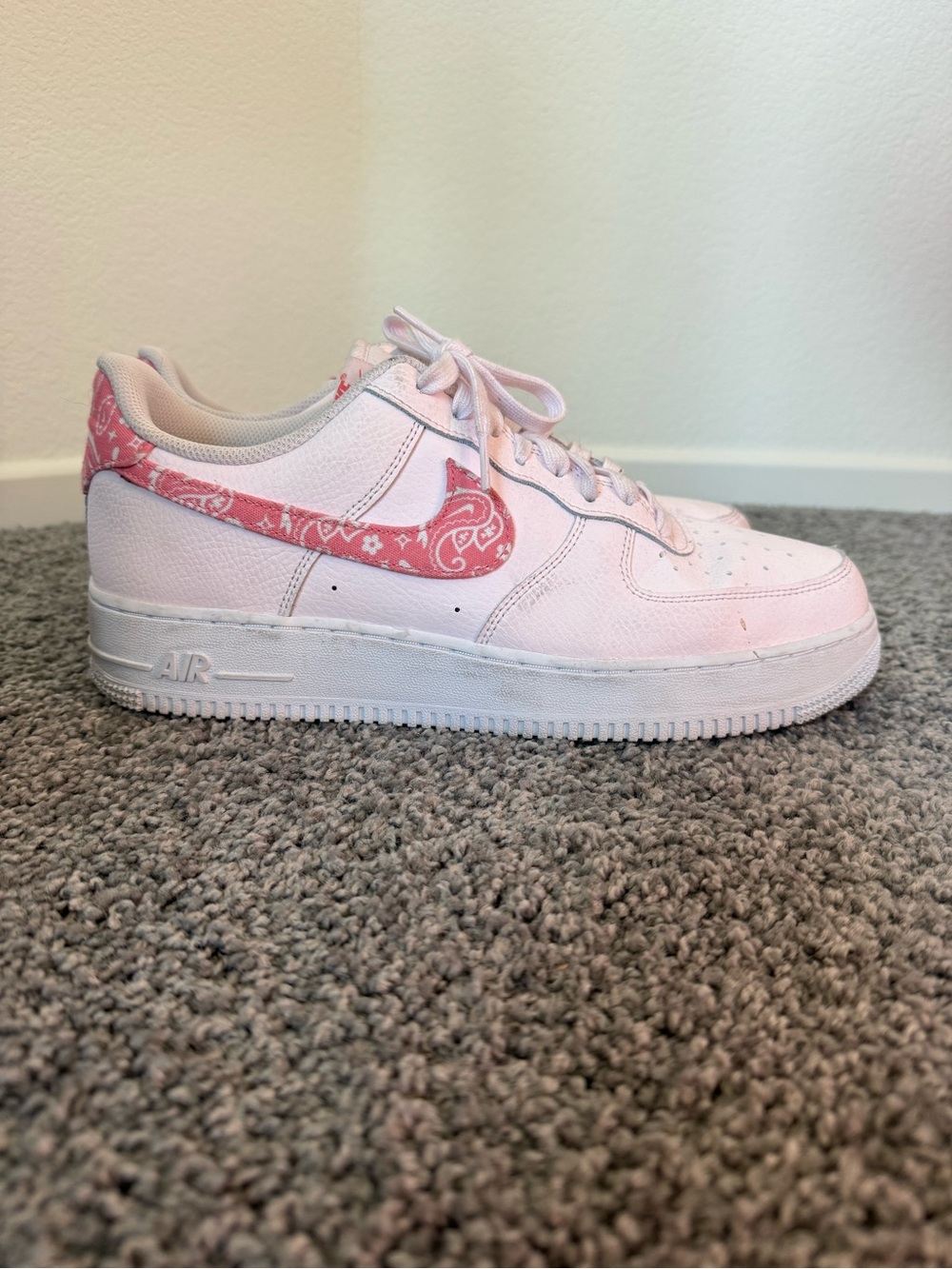 Nike Pink Paisley Bandana Swoosh Air Force 1 Low - Light Pink/White
